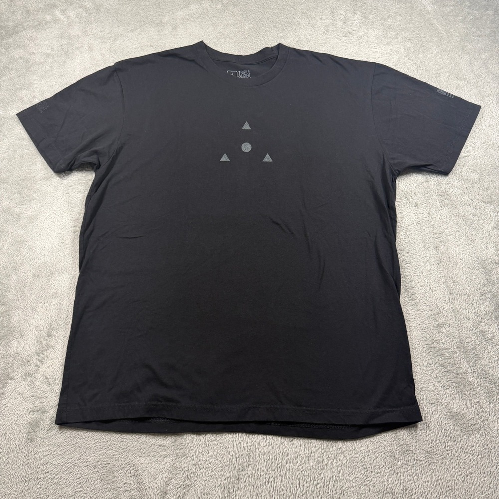 Triple Aught Design T-Shirt Mens XL Black Logo Graphic American Flag Sleeve